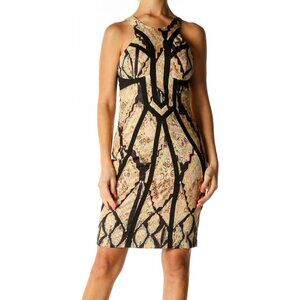 Seduce Beige Printed Sheath Dress